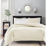 Madison Park Quebec Full/ Queen Quilt Set Ivory Shams Damask. Fixed Price $49.50.