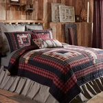 Cumberland King Log Cabin Patchwork Quilt Country Primitive Red Black. Fixed Price $162.86.