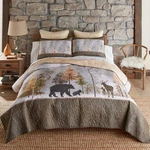 Donna Sharp Dawn Mist Deer Bear Country Cabin Cottage King 3 Pc Quilt Set. Fixed Price $203.00.