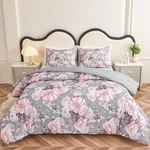 Koniroom 3 Pieces Pink And Grey Comforter Queen Size, Floral Bedding Sets Wi. Fixed Price $66.99.