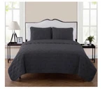Vcny Home Quilt Set, Soft Bedding With Matching Sham Dark GREY-3PIC. Fixed Price $36.75.