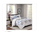 Madison Park Blue Luna 6PC Floral Reversible Quilt Coverlet Set, King/cal. Fixed Price $131.33.