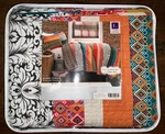 Lush D Cor Boho Stripe Turquoise Tangerine Reversible Quilt 3 Ps Full Queen. Fixed Price $79.99.