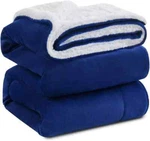 Kawahome Sherpa Fleece King Size Blanket For Bed (108" X 90"), Navy Blue. Fixed Price $72.95.