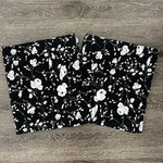 Ralph Lauren Port Palace Black White Floral Euro Shams Set Of 2 Silk Cotton Pair. Fixed Price $39.96.