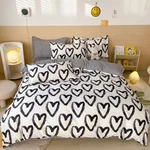 Love Sets Queen Black And White Bedding Cotton Women Gir.... Fixed Price $121.27.