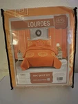 Glory Home Design Lourdes King 10PC Quilt Set Orange 100% Cotton Touch Geometric. Fixed Price $75.07.