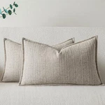 Moment Linen Pillow Covers Set Of 2,BOHO 20" X 12" (pack 2), Khaki. Fixed Price $27.84.