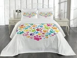 Ambesonne Dog Paws 2 Piece Quilted Bedspread Set With 1 Pillow Sham Twin Size. Fixed Price $45.99.