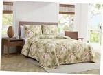 Tommy Bahama - Quilt Set, Reversible Floral Bedding With Matching King Green. Fixed Price $93.25.