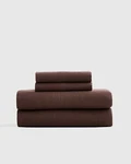 Quince Home European Linen Fitted Sheet Set Espresso Bedding King. Fixed Price $99.00.