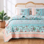Greenland Home Barefoot Bungalow Audrey Reversible Quilt Set, 3-PIECE King/ca.... Fixed Price $122.01.