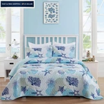 Dinjoy Coastal Quilt Set Size, Blue Ocean Beach King,. Fixed Price $66.49.