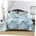 Cotton Coastal Bedspread Quilt Sets King (96 By 108 Inch) Blue Ocean Seaweed. Fixed Price $121.99.