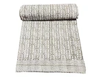 Block Print Kantha Quilt Cotton Indian Bedspread Handmade Bedding Blanket Throw. Fixed Price $101.31.