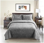 Fredsure Distressed Quilt Set, 3 Pieces Grey King, Velvet/microfiber Nib. Fixed Price $89.99.