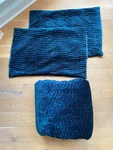 Restoration Hardware 3PC Blue Velvet Stitch Queen Quilt Set + 2 Standard Shams. Fixed Price $125.00.