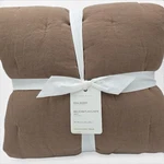 Pottery Barn Belgian Flax Linen Tufted Quilt Full Queen Toffee New Bedding. Fixed Price $209.99.