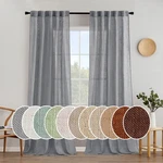 Miulee Grey Linen Curtains 108 Inches Long For Bedroom Living Room, Soft Thick. Fixed Price $60.78.