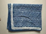 Blue Indigo Vintage King Size Cotton Kantha Quilt Throw Blanket Indian Bedspread. Fixed Price $108.99.