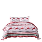 2/3 Pcs Elk Christmas Quilt Set Bedspread Cozy Bedding For Winter. Fixed Price $43.99.