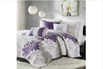 Brianna Taupe Grey/purple Cotton King/cal Printed Quilt Set. Fixed Price $103.00.