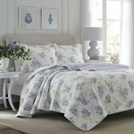 Laura Ashley Keighley Floral Lilac Cotton 3-PC Quilt ,coverlet,sham Set /king. Fixed Price $146.90.