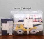 New Pottery Barn Kids Busy Builder Twin Quilt + Sham Navy Construction Truck Car. Fixed Price $239.95.
