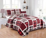 Mk Collection 4PC Full/queen Size Reversible Full, Gray, Red, Black, White. Fixed Price $49.99.
