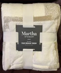 New Martha Stewart Reversible Faux Mohair Check Throw Gold/ Ivory 50X60. Fixed Price $50.00.