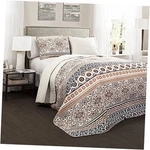 Nesco Quilt Striped Pattern Reversible 3 Piece King Set Navy And Coral. Fixed Price $62.65.