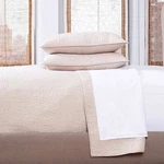 John Robshaw Dyed Sand Queen 100% Cotton Quilted Coverlet Set With Two Shams New. Fixed Price $494.99.