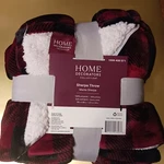 Home Decorators Sherpa Red Plaid Throw Blanket Plush Soft Size 50IN X 60IN New. Fixed Price $24.99.