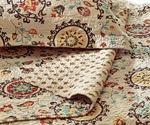 Andorra 3PC Full Queen Quilt Set : Cotton Mocha Brown Red Medallion Boho Mandala. Fixed Price $109.45.