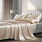 Pothuiny Satin Sheets Set, Queen (6 Pieces, Taupe) - Luxury Soft Bed Linen .... Fixed Price $43.72.
