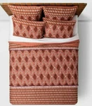 Opalhouse Global Paisley 2PC Twin Xl Quilt / Sham Set Fringe Rust New Boho. Fixed Price $119.99.