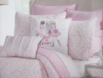 Tahari Kids Girls 4PC Pink White Damask Floral Ballerina Dance Quilt Set - Twin. Fixed Price $89.99.
