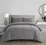 Nanshing Grand Avenue Harvey 3 Pc Chevron Comforter Set Gray Fur King Bedspread. Fixed Price $49.95.