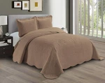 Linen Plus Embossed Coverlet Bedspread Set Oversized Solid Taupe. Fixed Price $34.65.