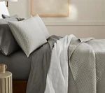 Boll & Branch Signature Basketweave Quilt And Shams Set Pewter King/ck Nwot. Fixed Price $249.95.