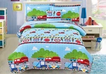 Blue Trucker 4 Pcs Twin Full Size Kids Boys Girls Quilt/ Shams/ Cushion Set. Fixed Price $44.95.