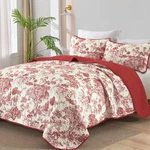 Wongs Queen 3-PC Botanical Quilt Set-toile Floral Microfiber Coverlet All Season. Fixed Price $58.99.