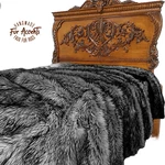 Faux Bedspread Throw Blanket, Gray Tip Wolf Fur, Minky Lining Handmade Usa. Fixed Price $79.99.