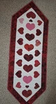 Homemade Hearts Of Flutter Table Runner. Fixed Price $60.00.