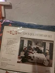 Infinite Home King 12PC Quilt Curtain Set 100% Cotton Floral White Red Black. Fixed Price $89.95.