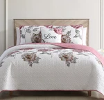 Casual Chic Quilt Sets Queen Gray & Rose Floral Lenka Four-piece, Nwt. Fixed Price $31.49.