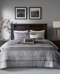 Madison Park Rhapsody 6 Pc King Cali Coverlet Quilt/ Set Gray. Fixed Price $80.10.