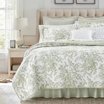 Laura Ashley - Queen Quilt Set, Soft & Reversible Cotton Floral Bedding With M. Fixed Price $158.57.