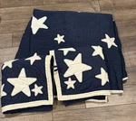 Pottery Barn Kids Quilt Navy Blue Big Shining Stars Rare 86X68 Twin 2 Shams. Fixed Price $95.00.