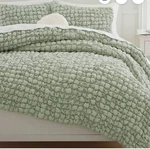 Pottery Barn Teen Marshmallow Jersey Quilt Full Queen Soft Green Nwt. Fixed Price $159.99.